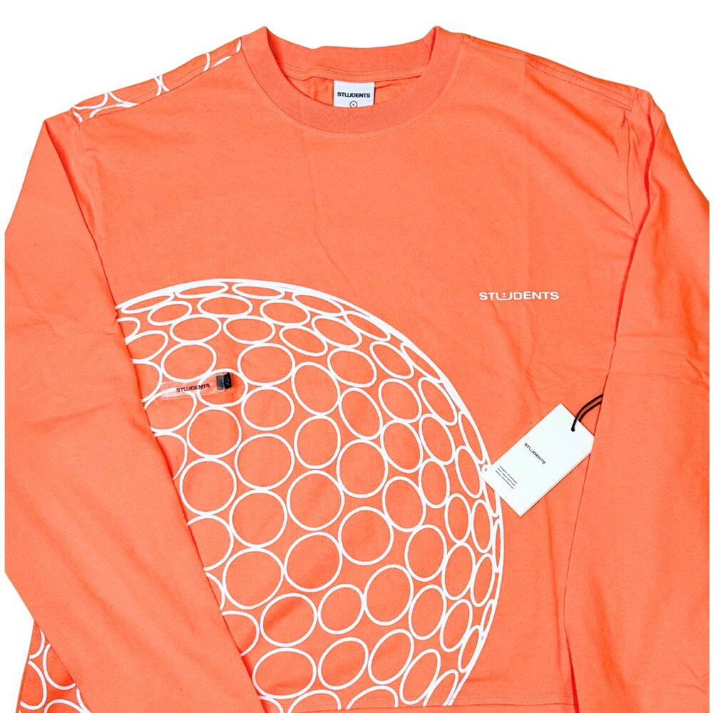 Students Golf “The Cure” Graphic Long Sleeve Shirt – Orange, Men’s L & XXL